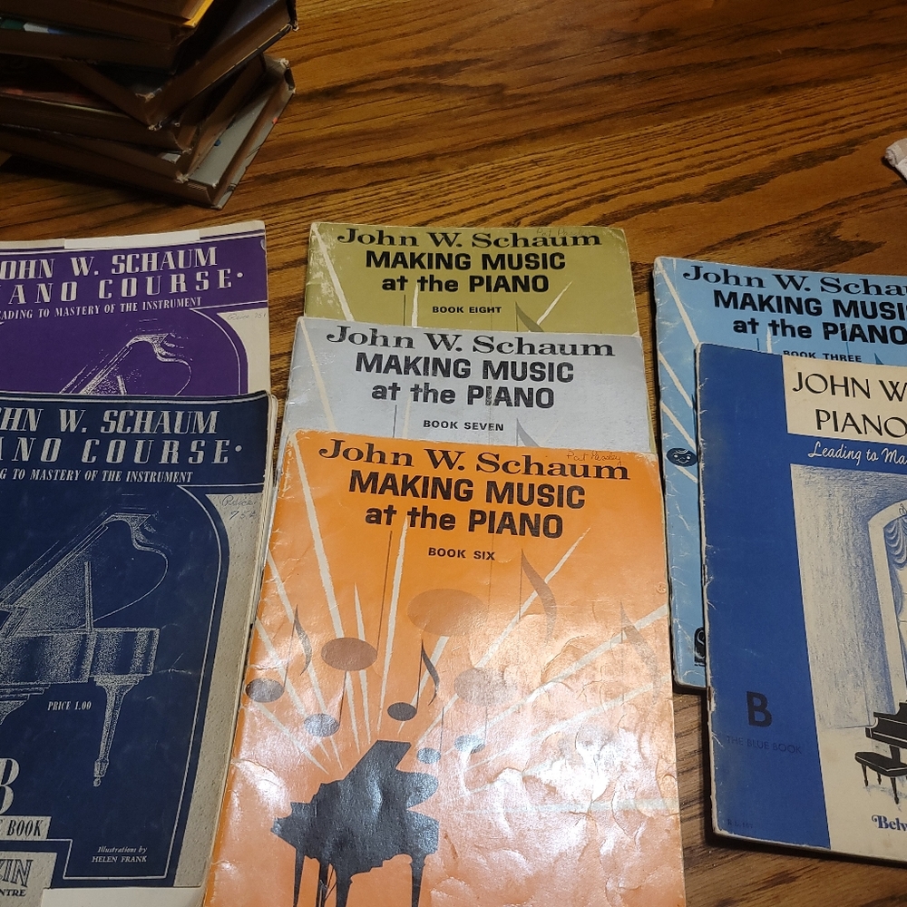 7 Vintage piano instruction books